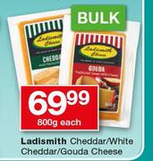 Ladismith Cheddar/White Cheddar/Gouda Cheese-800g Each