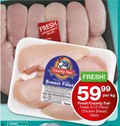 Fresh/Country Fair Fresh 4/12 Piece Chicken Breast Fillets-Per Kg