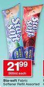 Sta Soft fabric Softener Refill Assorted-500ml Each