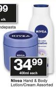 Nivea Hand & Body Lotion/Cream Assorted-400ml Each
