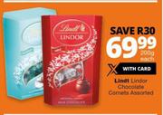 Lindt Linder Chocolate Cornets-200g Each