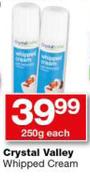 Crystal Valley Whipped Cream-250g Each