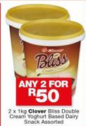 Clover Bliss Double Cream Yoghurt Based Dairy Snack-Any 2x1kg