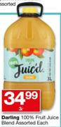 Darling 100% Fruit Juice Blend-3Ltr Each