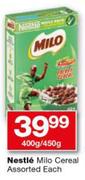 Nestle Milo Cereal-400g/450g Each