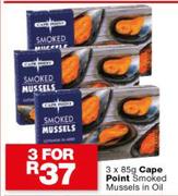 Cape Point Smoked Mussels In Oil-3x85g