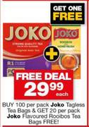 Joko Tagless Teabags 100 Per Pack 
