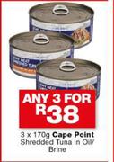 Cape Point Shredde Tuna In Oil/Brine-For 3