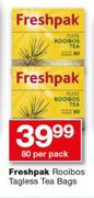 Freshpak Rooibos Tagless Tea Bags-80 Per Pack