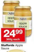 Staffords Apple Sauce-360g Each