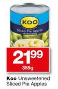 Koo Unsweetened Sliced Pie Apples-385g