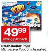 Sterkinekor Popz Microwave Popcorn Assorted-6 x 85g Per Pack