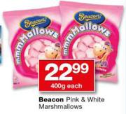 Beacon Pink & White Marshmallows-400g Each