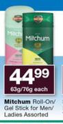 Mitchum Roll-on/Gel Stick For Men/Ladies Assorted-63g/76g Each