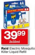 Raid Electric Mosquito Killer Liquid Refill-2 x 33ml