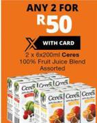 Ceres 100% Fruit Juice Blend Assorted-2 x 6x200ml