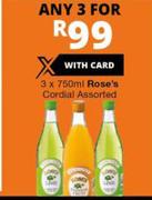 Rose's Cordial Assorted-Any 3 x 750ml