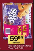 Sta-Soft Fabric Softener Value Pack Refill-3x500ml