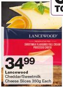 Lancewood Cheddar/Sweetmilk Cheese Slices-350g Each