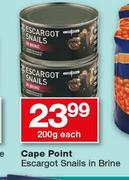 Cape Point Escargot Snails In Brine-200g Each