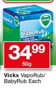 Vicks Vapo Rub/Baby Rub-50g Each