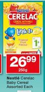 Nestle Cerelac Baby Cereal Assorted-250g Each