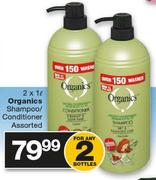 Organics Shampoo/Conditioner Assorted-2 x 1Ltr