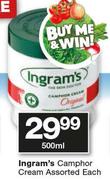 Ingram’s Camphor Cream-500ml Each