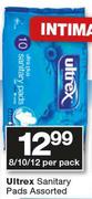Ultra Sanitary Pads-8/10/12 Per Pack