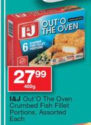 I&J Out' O The Oven Crumbled Fish Fillet Portions Assorted-400g Each