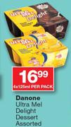 Danone Ultra Mel Delight Dessert Assorted-4x125ml Per Pack