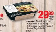 Iceland Meal For One Chicken a La King/Chicken,Mushroom & Ham Tagliatelle-450/500g Each