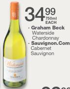 Graham Beck Waterside Chardonnay/Sauvignon.Com Cabernet Sauvignon-750ml Each