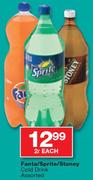 Fanta/Sprite/Stoney Cold Drink Assorted-2Ltr Each