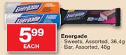 Energade Sweets Assorted-36.4gm, Bar Assorted-48gm Each