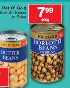 Pot O' Gold Borlotti Beans In Brine-400g