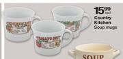  Country Kitchen Soup Mugs-Each