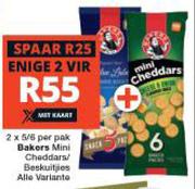 Bakers Mini Cheddars Beskuitjies Alle Variante-2 x 5/6 Per Pak