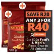 Fatti's & Moni's Pasta Shapes (All Variants)-For Any 3 x 500g