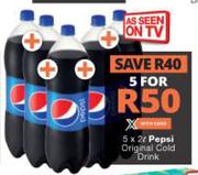 Pepsi Original Cold Drink-For 5 x 2Ltr