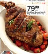 Certified Natural Lamb Leg Of Lamb(Bone-In)-Per Kg