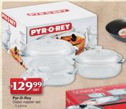 Pyr-O-Rey Glass 3 Piece Roaster Set-Per Set