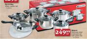 Majore Stainless Steel 12 Piece Cookware Set With Glass Lids- Per Set