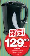 Ottimo 1.7Ltr Cordless Kettle Black/White-Each
