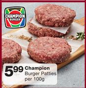 Champion Burger Patties-Per 100g