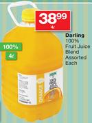 Darling 100% Fruit Juice Blend Assorted-4Ltr