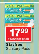 Stayfree Sanitary Pads-16/20 Per Pack