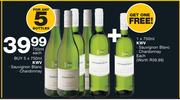 KWV Sauvignon Blanc Chardonnay 5x750ml Plus KWV Sauvignon Blanc Chardonnay 1x750ml-Each