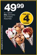 Ola Cornetto Ice Cream Assorted-4x125ml