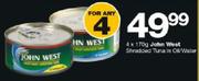 John West Shredded Tuna In Oil/Water-4x170g